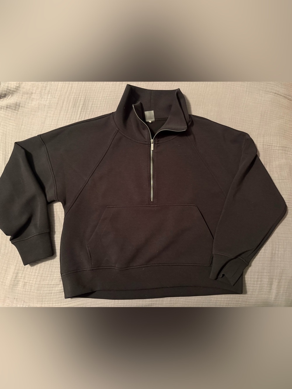 Calia Black Half-Zip Pullover Scuba Sweatshirt size L